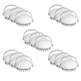 Kuber Industries Hair Massager Brush | Soft Silicone Bristles | Shampoo Brush for Hair Washing | Scalp Massager | Massager Brush For Dandruff | 15 Piece | Pack of 5 | XJWTEU | White